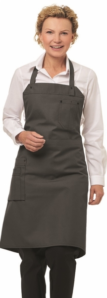 LEIBER-Jobwear, Latzschürze, Arbeits-Berufs-Schürze, Vorbinder, ca. 300g/m², hellgrau