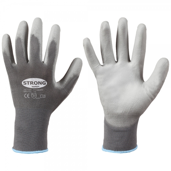F-STRONGHAND-Handschutz, Nylon, PU beschichtet, Arbeitshandschuhe, *CLASSIC SHENZHEN*, Pkg.a`12, grau