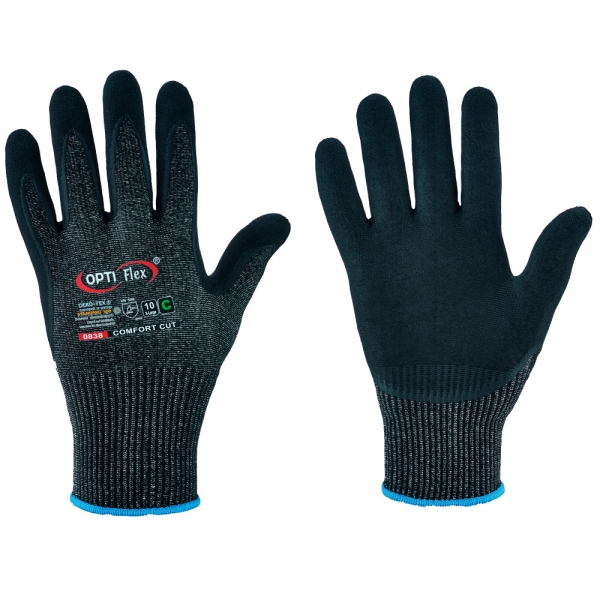 F-OPTIFLEX-Handschutz, Schnittschutz-Nitril-Arbeitshandschuhe, *COMFORT CUT 5*, schwarz