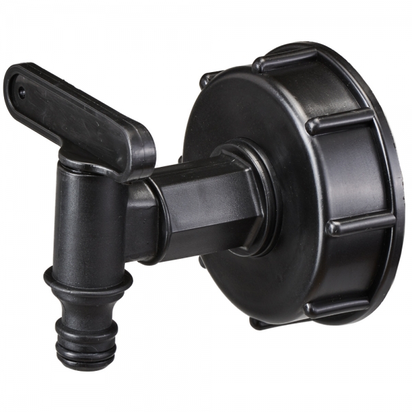 F-EVERTEC-Betriebsbedarf, IBC Adapter S60x6 mit Auslaufhahn Klicksystem