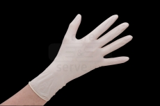 care&serve-Hygiene, Einmal-Einweg-Latex Handschuhe, Grip Plus, puderfrei, naturweiß, Pkg á 100 Stück, VE = 1 Pkg.