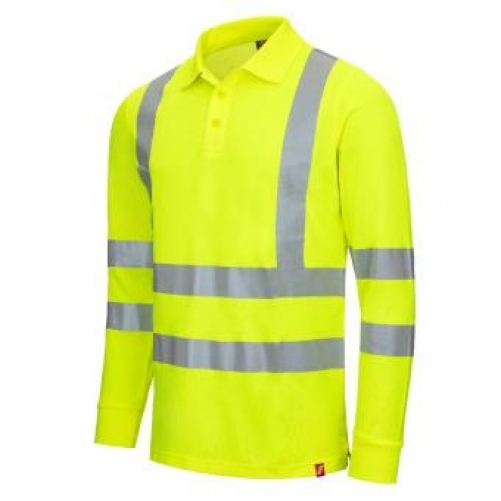 NITRAS motion tex viz, Warnschutz-Langarm-Poloshirt