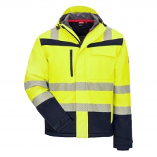 NITRAS-Winter-Warnschutz-Softshelljacke MOTION TEX VIZ, 340 g/m², Farbe: neongelb/marineblau