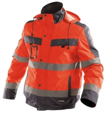 DASSY-Warnschutz, Winter-Warn-Jacke LIMA,   rot/grau