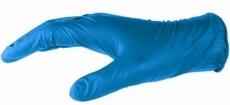 FITZNER-Hygiene, Einmal-Einweg-Nitrilhandschuhe, ungepudert, Standard Qualität, 24 cm, blau, VE = 1 Pkg. á 100 Stk.