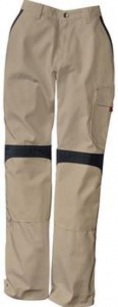 Gr.52 KÜBLER Damen-Arbeits-Berufs-Bund-Hose Inno Plus Dress, MG 300, sandbraun/schwarz