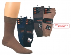 WOWERAT-Business-Socken, mercerisierter Baumwolle, 3-er Pkg., dunkelbraun