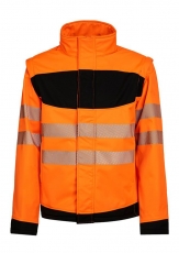 KORNTEX-Warnschutz, EOS Hi-Vis Softshell-Jacke mit schwarzer Brustpartie, signal-orange/schwarz