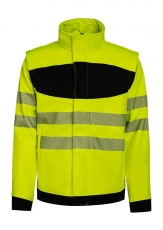 KORNTEX-Warnschutz, EOS Hi-Vis Softshell-Jacke mit schwarzer Brustpartie, signal-gelb/schwarz