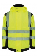 KORNTEX-Warnschutz, Hi-Vis Softshell Regenjacke (Printable), Copenhagen, signal-gelb/schwarz