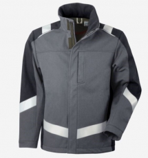 Teamdress-Softshelljacke ecoRoSafety Plus +CH dgrau/schwarz
