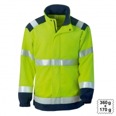 Teamdress-Warn-Fleecejacke Multinorm warngelb/marine