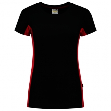 TRICORP-Jobwear, Damen-T-Shirt, Bicolor, 190 g/m², black-red
