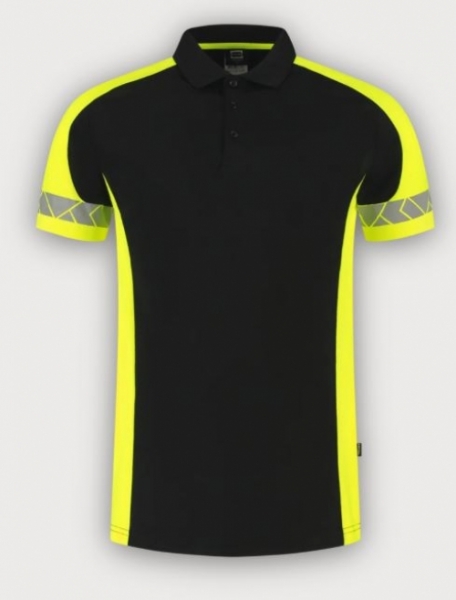 Tricorp Poloshirt Reflective Redefined, Black-Fluor Yellow