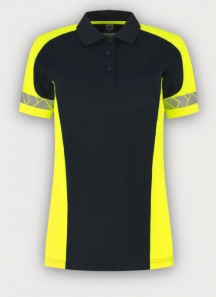 Tricorp Warnschutz Poloshirt Reflective Redefined Damen, Ink-Fluor Yellow