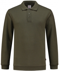TRICORP-Jobwear, Sweatshirt Polokragen und Bund, Basic Fit, Langarm, 280 g/m², army