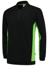 TRICORP-Jobwear, Polosweater, mit Brusttasche, Bicolor, 280 g/m², black-lime