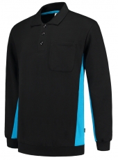 TRICORP-Jobwear, Polosweater, mit Brusttasche, Bicolor, 280 g/m², black-turquoise
