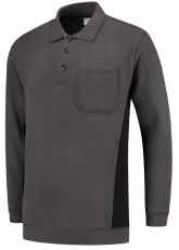 TRICORP-Jobwear, Polosweater, mit Brusttasche, Bicolor, 280 g/m², darkgrey-black
