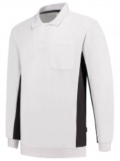 TRICORP-Jobwear, Polosweater, mit Brusttasche, Bicolor, 280 g/m², white-darkgrey