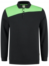 TRICORP-Jobwear, Sweatshirt Polokragen Bicolor, Basic Fit, 280 g/m², black-lime