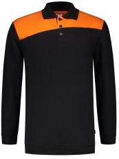 TRICORP-Jobwear, Sweatshirt Polokragen Bicolor, Basic Fit, 280 g/m², black-orange