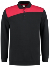 TRICORP-Jobwear, Sweatshirt Polokragen Bicolor, Basic Fit, 280 g/m², black-red
