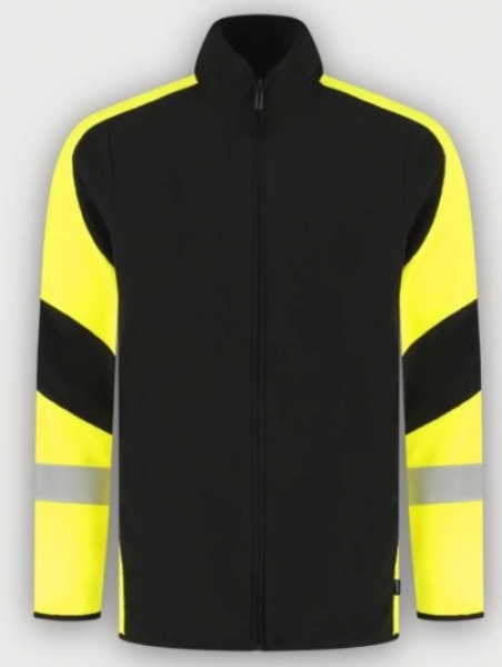 Tricorp Warnschutz Fleecejacke Reflective Redefined, Black-Fluor Yellow