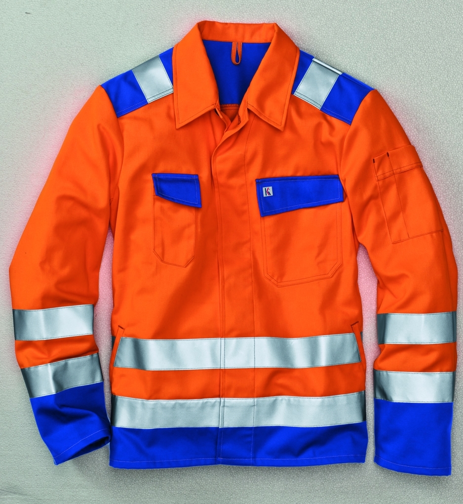 Gr.48 KÜBLER High Visibility  Warnschutzjacke Warnkleidung Arbeitsjacke warnorange anthrazit