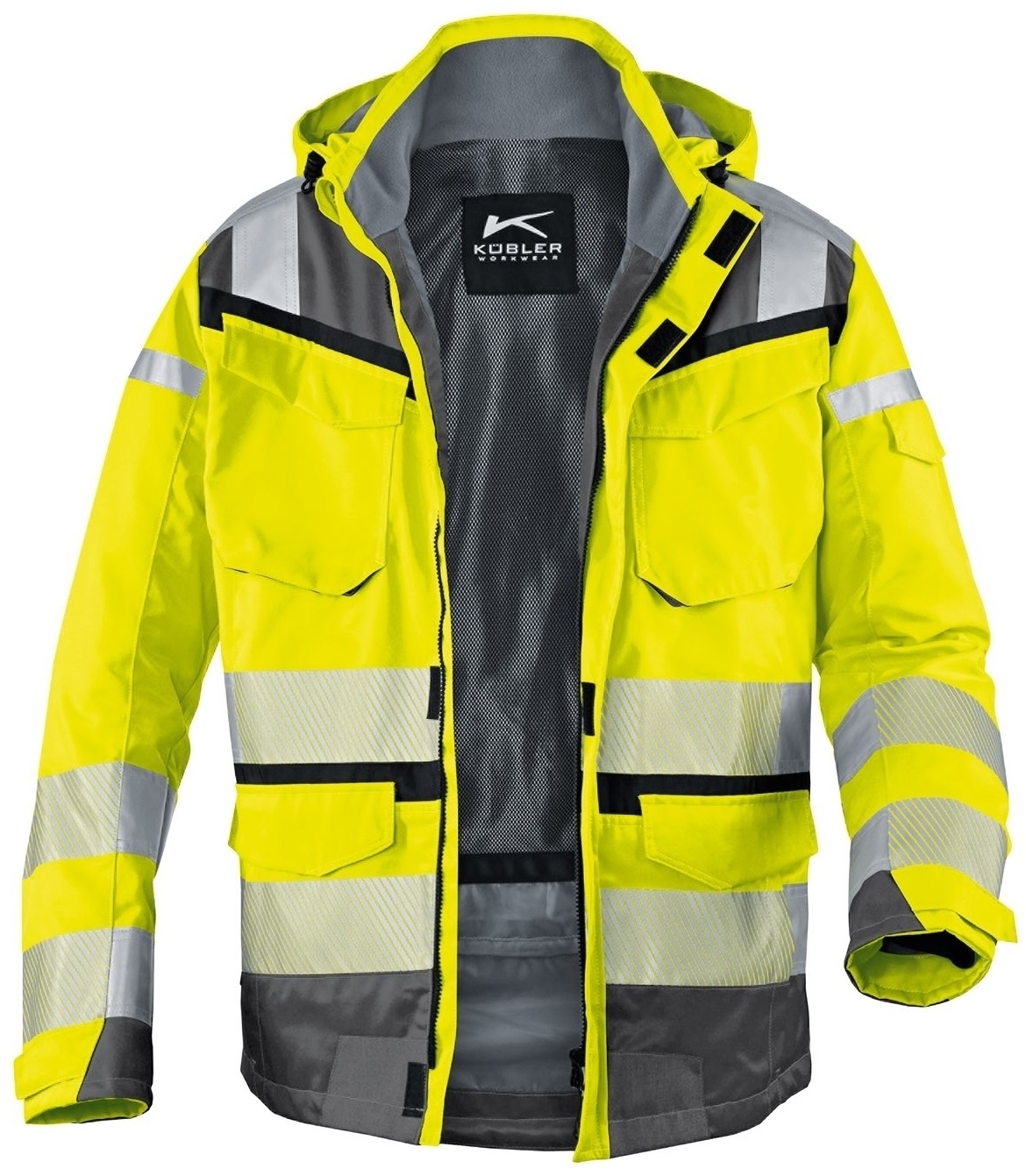 KÜBLER-Warnschutz, Wetter-Warn-Jacke, REFLECTIQ, warngelb / anthrazit