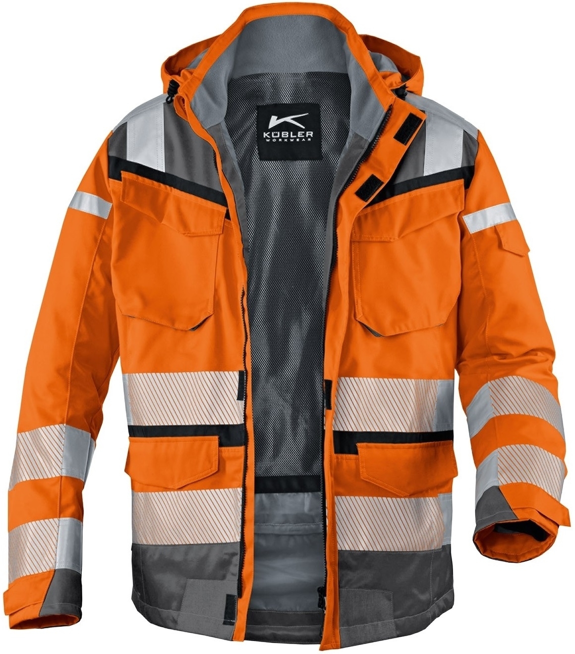 KÜBLER-Warnschutz, Wetter-Warn-Jacke, REFLECTIQ, warnorange / anthrazit