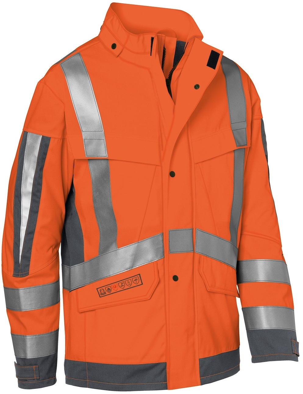 KÜBLER-Warnschutz, Wetter-Warn-Jacke, arc2, Protectiq High Vis, ca. 300g/m², warnorange/anthrazit
