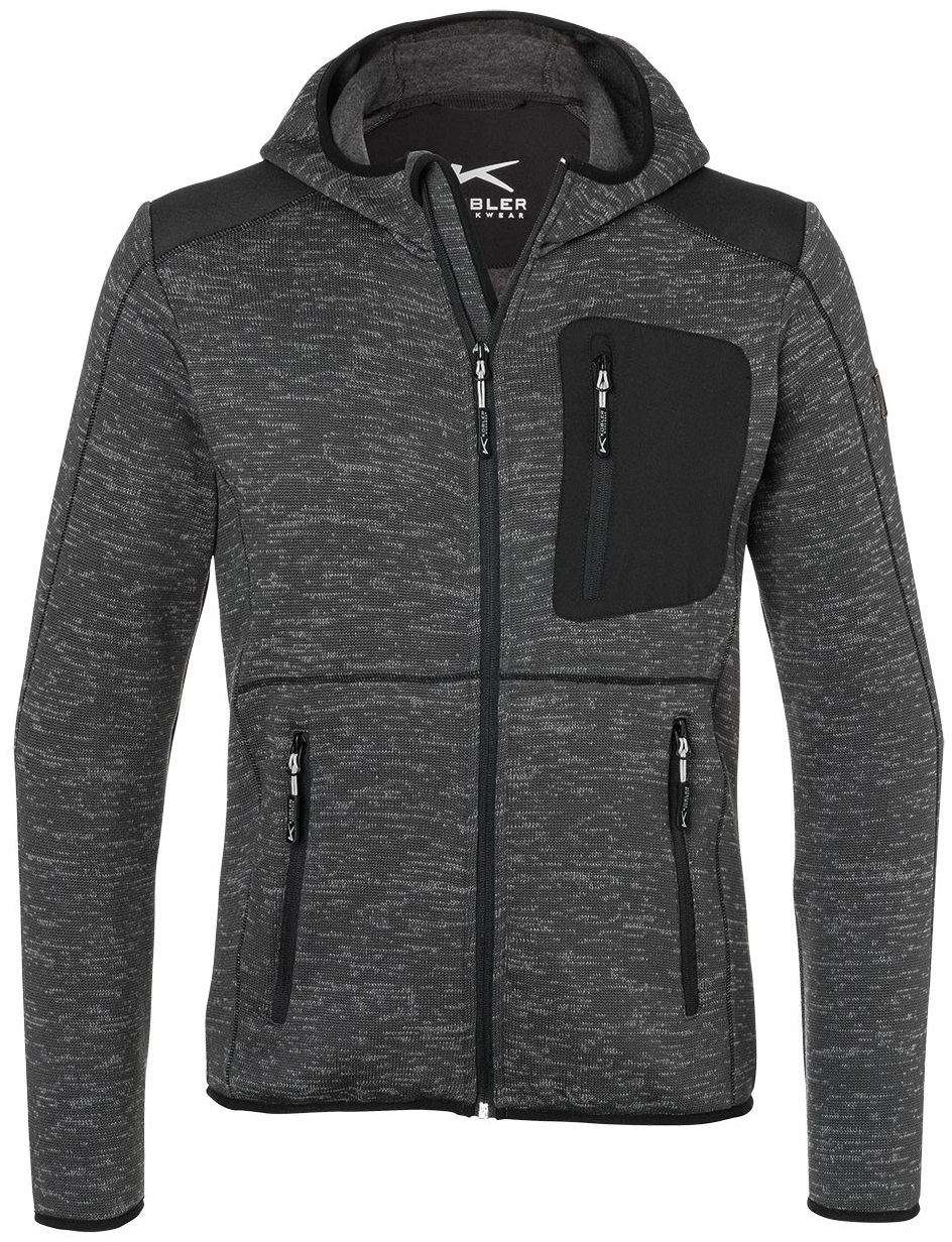 KÜBLER-Kälteschutz-Strickjacke Light, 300 g/m², anthrazit/schwarz