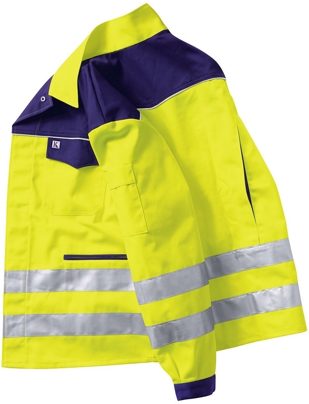 Gr.29 KÜBLER PSA High Vis Image  Warnschutzjacke Arbeitsjacke Warnkleidung mit Reflexstreife warngelb marine ca 270g