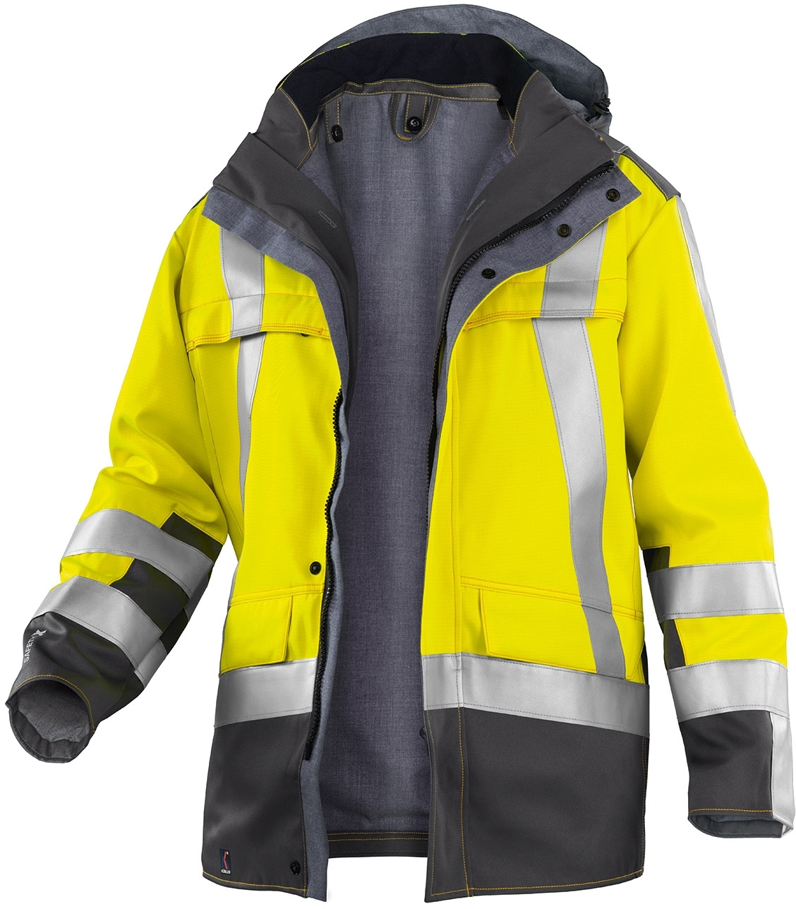 KÜBLER-Warnschutz, PSA-Safety-X8-Warn-Parka, ca. 320g/m², warngelb/anthrazit