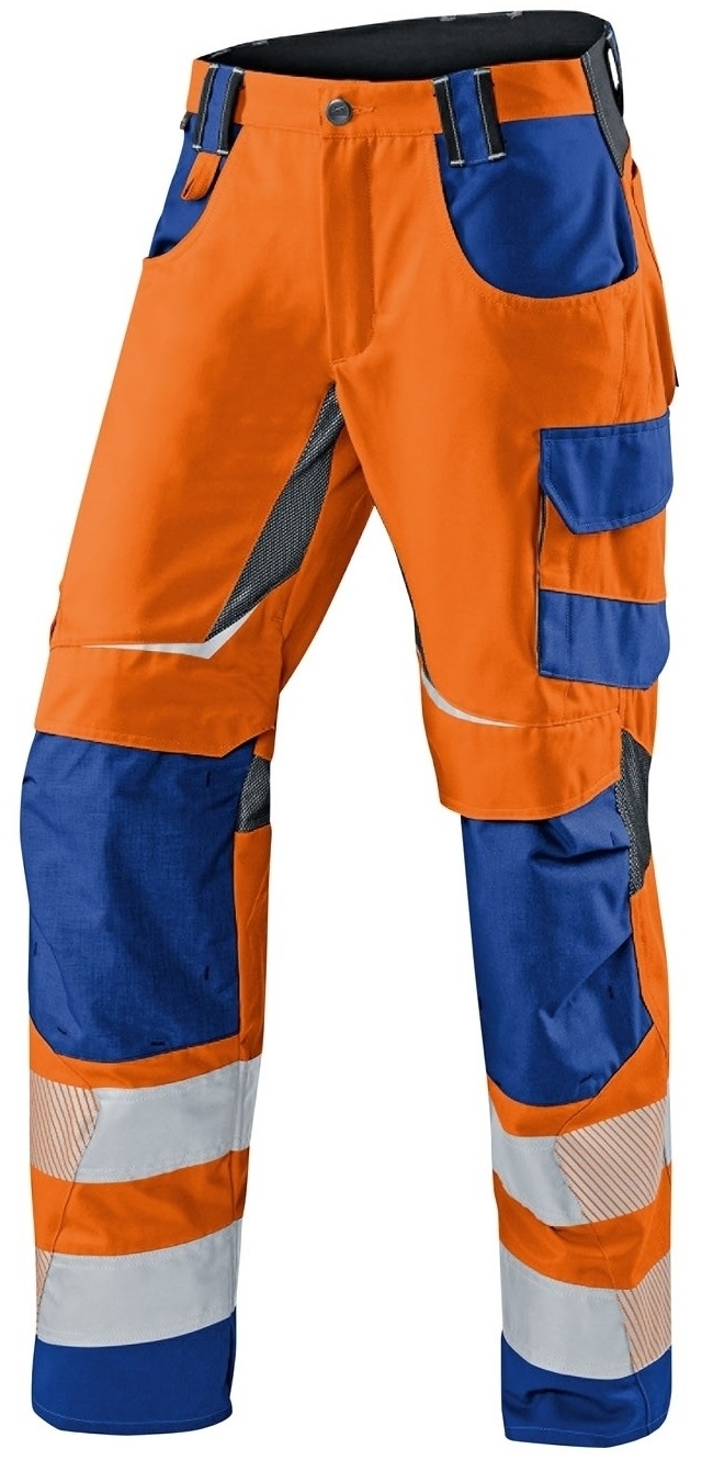 KÜBLER-Warnschutz, Warn-Sommerhose, REFLECTIQ, warnorange / kornblau