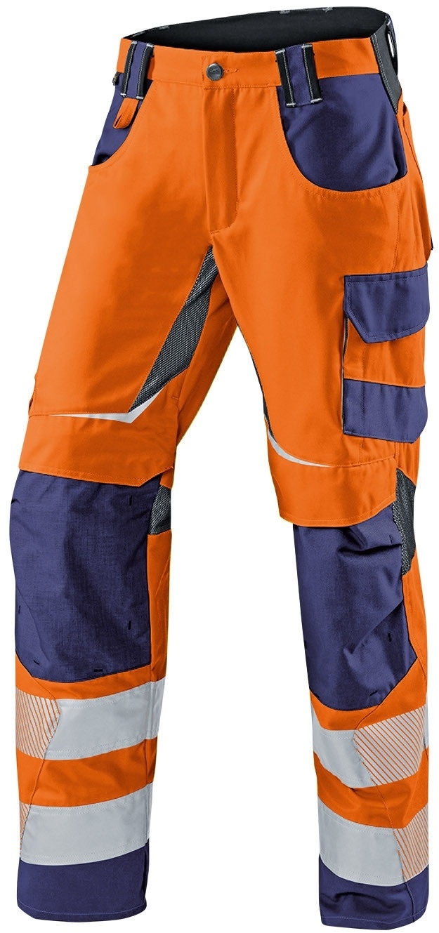 KÜBLER-Warnschutz, Warn-Sommerhose, REFLECTIQ, warnorange / dunkelblau
