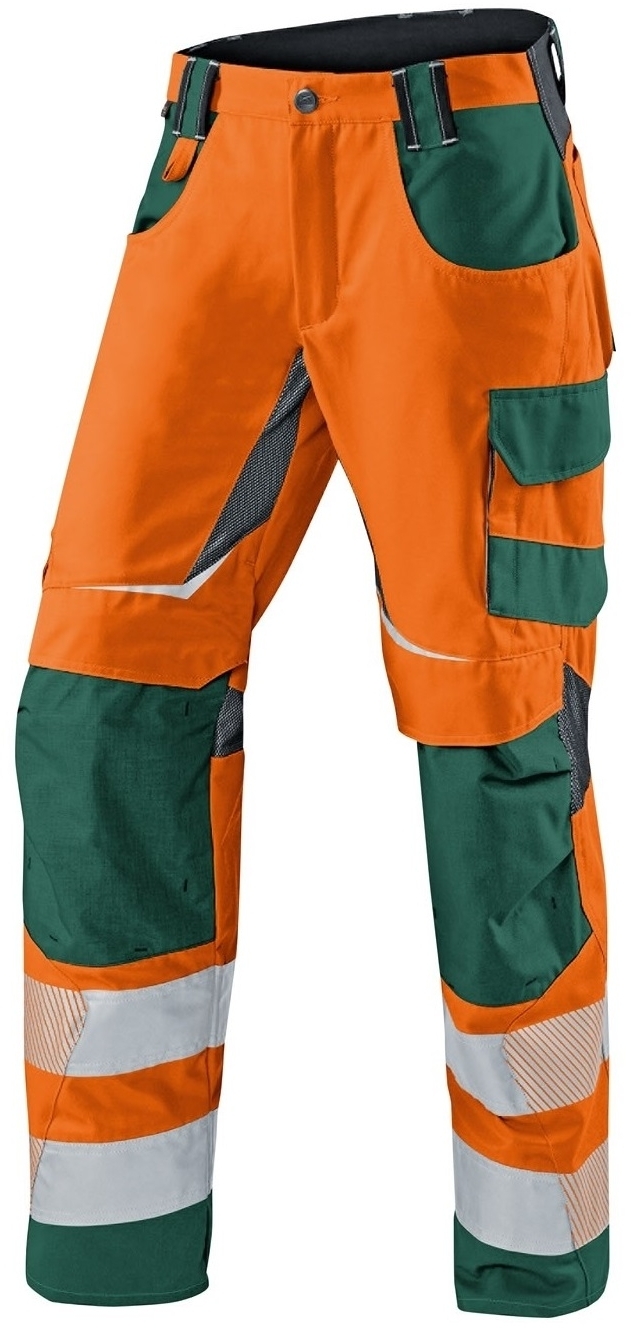 KÜBLER-Warnschutz, Warn-Sommerhose, REFLECTIQ, warnorange / moosgrün