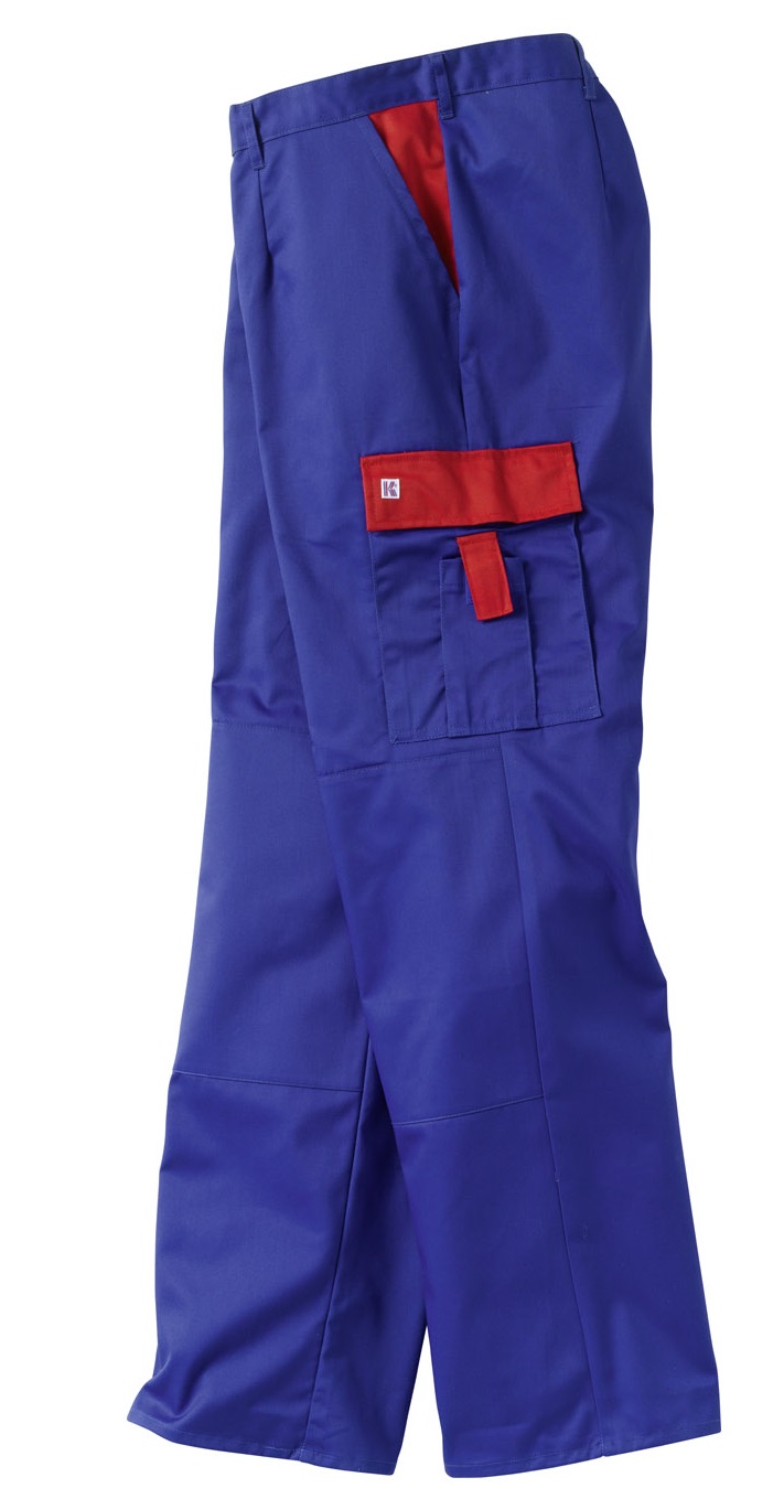 KÜBLER Bundhose Arbeitshose Berufshose Workerhose Arbeitskleidung Berufskleidung kornblau mittelrot ca 245g