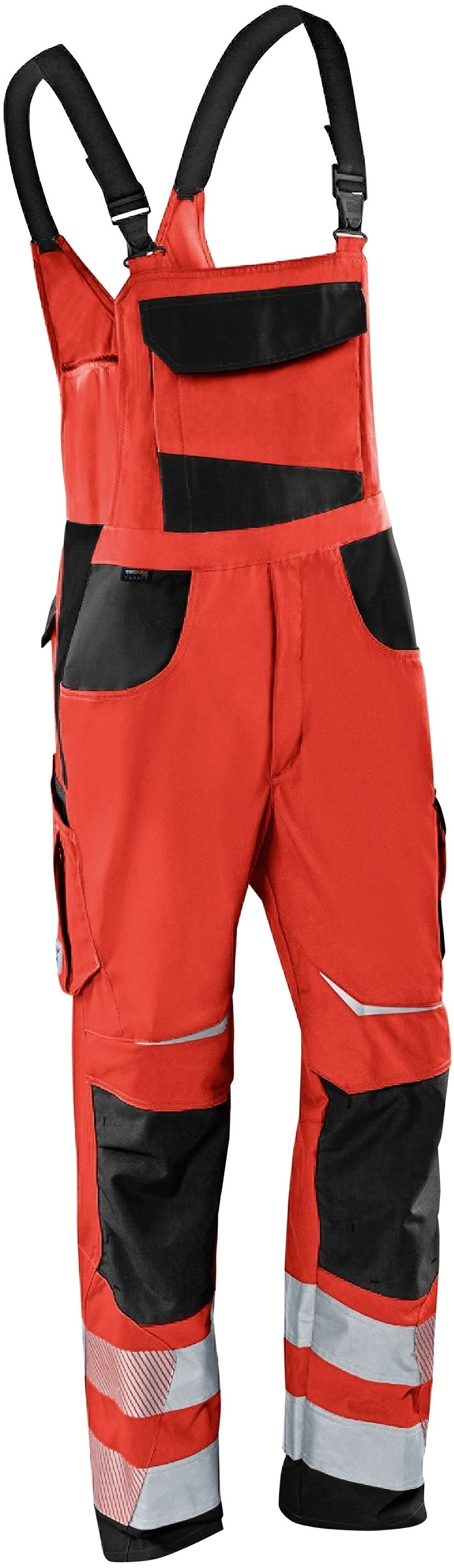 KÜBLER-Warnschutz, Warn-Latzhose, REFLECTIQ, warnrot / schwarz