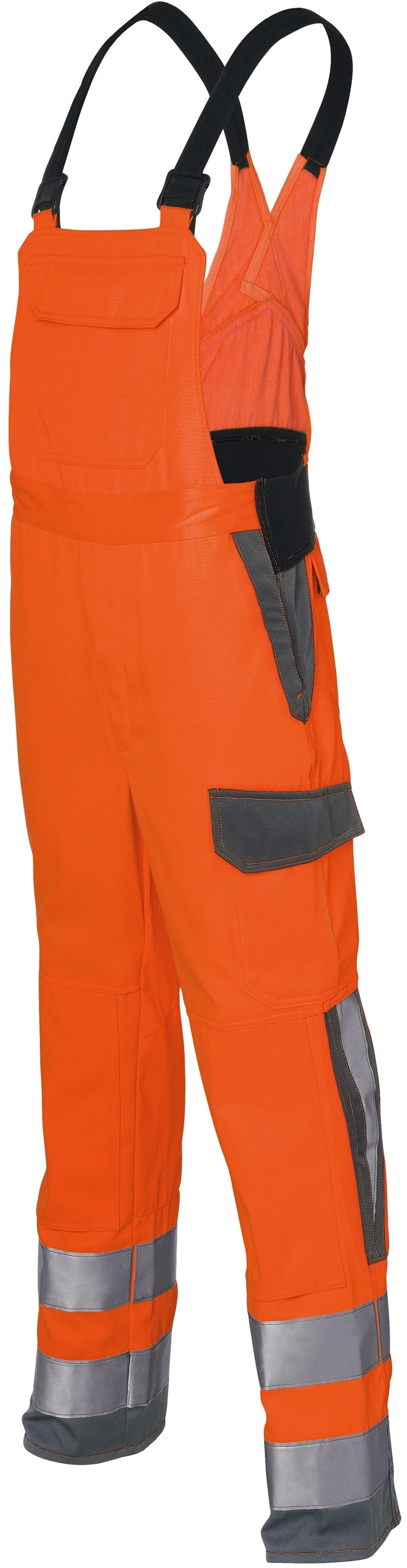 KÜBLER-Warnschutz, Warn-Latzhose arc1, Protectiq High Vis, ca. 260g/m², warnorange/anthrazit