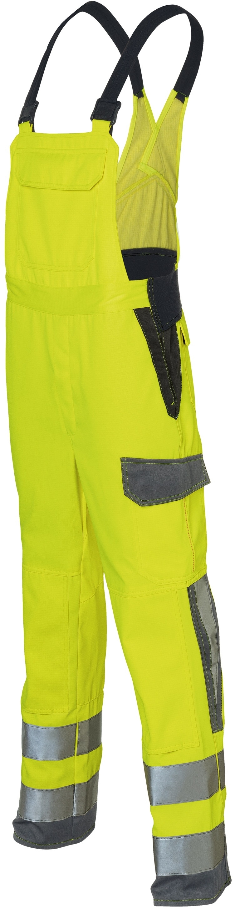 KÜBLER-Warnschutz, Warn-Latzhose arc2, Protectiq High Vis, ca. 320g/m², warngelb/anthrazit