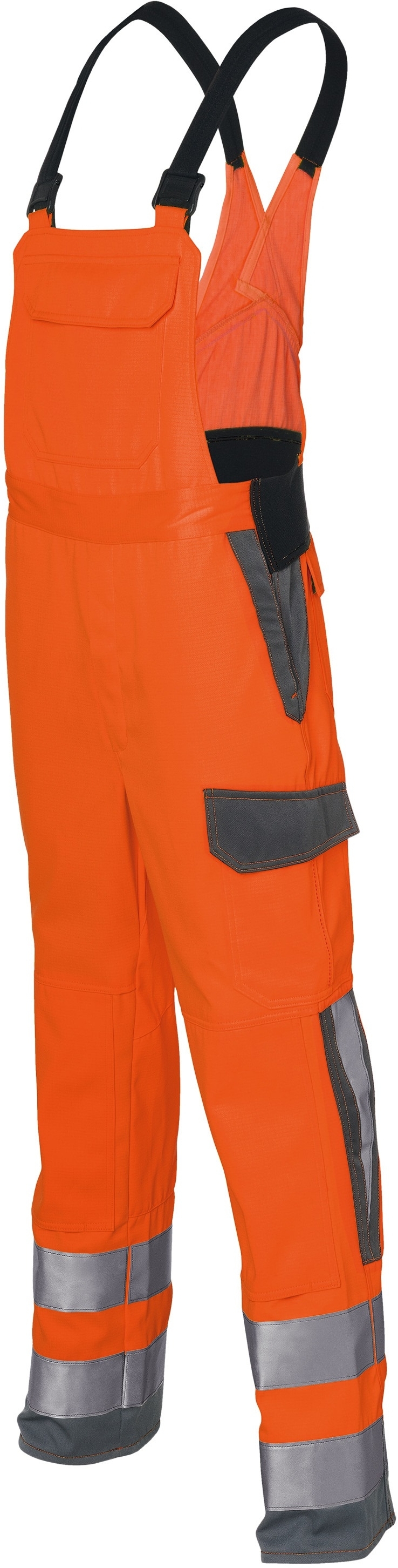 KÜBLER-Warnschutz, Warn-Latzhose arc2, Protectiq High Vis, ca. 320g/m², warnorange/anthrazit