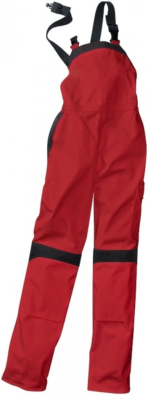 Gr.42 KÜBLER Inno Plus Dress Damen Latzhose Arbeitslatzhose Berufslatzhose Workerhose Arbeitshose Berufshose Blaumann mittelrot schwarz ca 300g