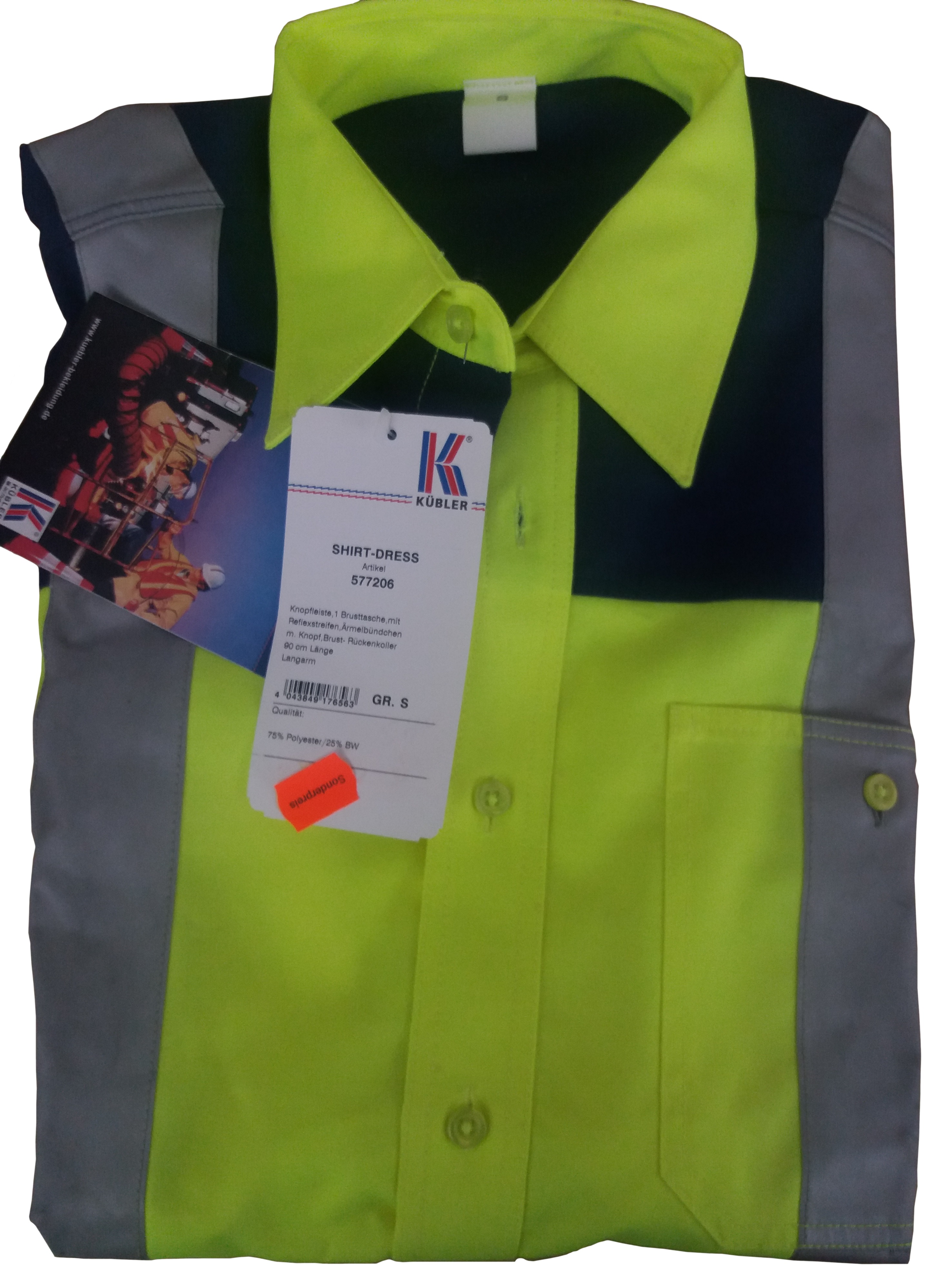 KÜBLER Warnschutzhemd Hemd Arbeitshemd Warnkleidung Langarm warngelb