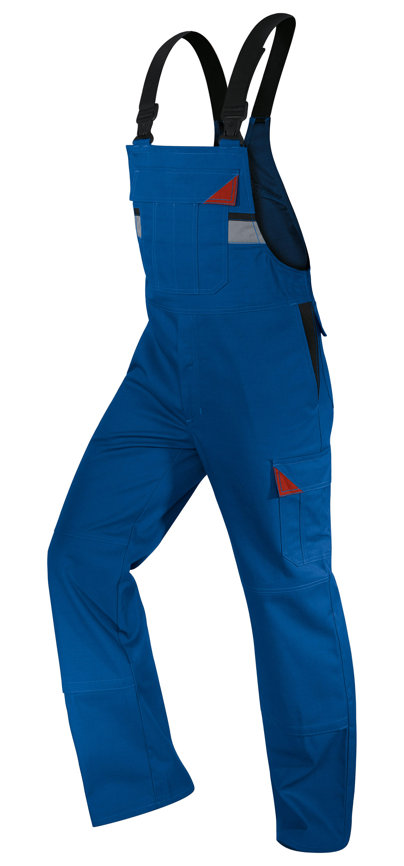 KÜBLER Brand X Protect Latzhose Arbeitslatzhose Berufslatzhose Workerhose Arbeitshose Berufshose Blaumann kornblau rot ca 350g