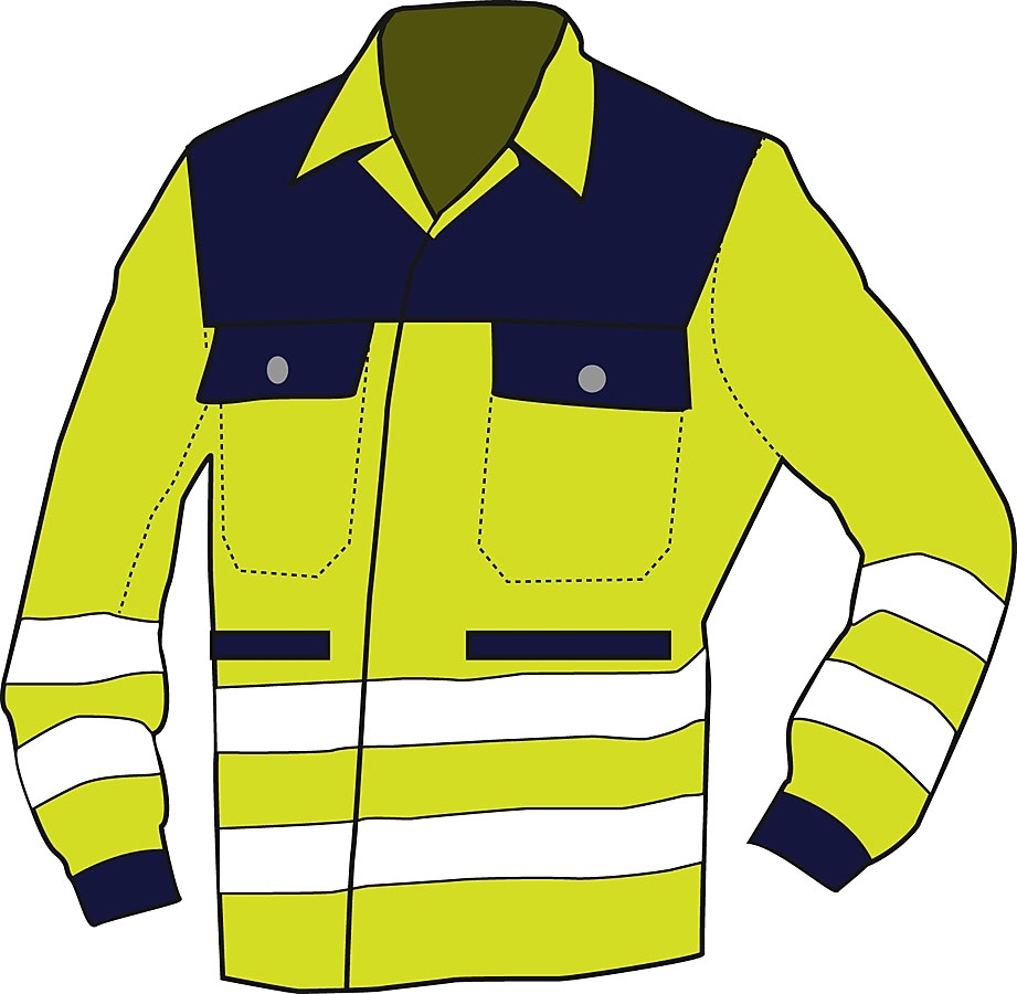 Gr.XS KÜBLER Warnschutzjacke Arbeitsjacke Warnschutz Warnkleidung SKYTEX Protect  Bund mit Gummizug warngelb dunkelblau