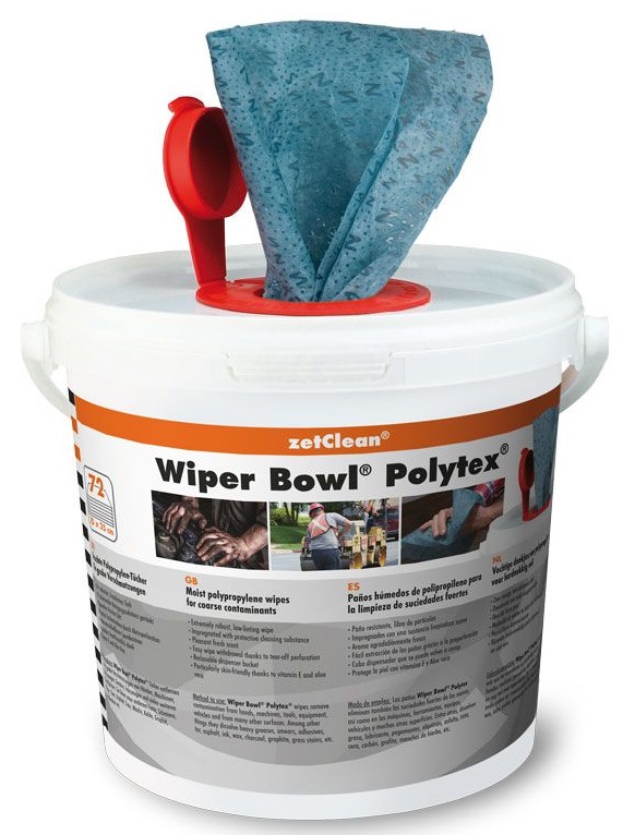ZVG-Wiper Bowl® Polytex® im Spendereimer, 72 feuchte Reinigungstücher, VE = 6 Eimer