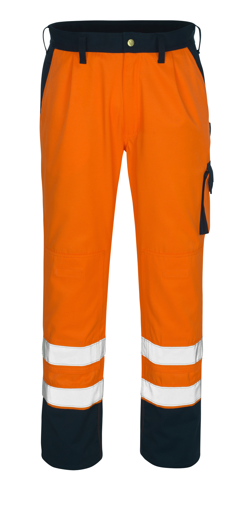 MASCOT-Workwear-Warn-Schutz-Bund-/Arbeits-Sicherheits-Berufs-Hose, TORINO, MG290, orange/marin