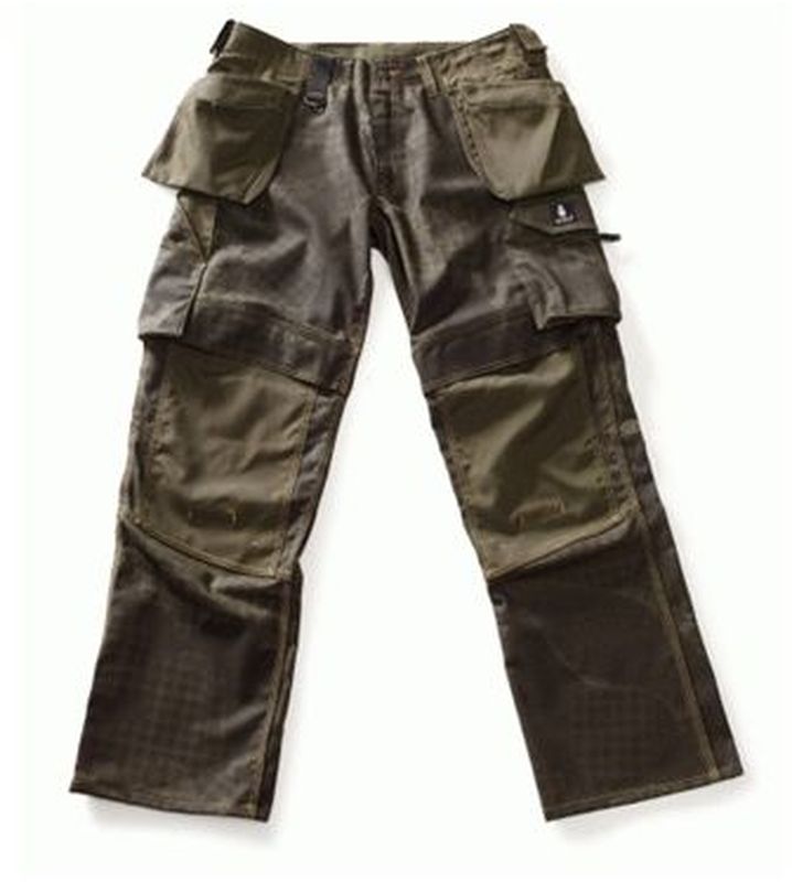 Gr.54 MASCOT Handwerkerhose, Arbeits-Berufs-Bund-Hose, MG320, VELHO, dunkeloliv mit Druck